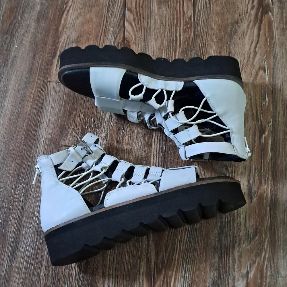 Free People Womens Platform Gladiator Sandals Sunrise Size 38 RUNS LITTLE BIG